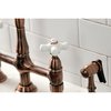 Kingston Brass KS127PXBSAC Heritage Bridge Kitchen Faucet W/ Brass Sprayer, Copper KS127PXBSAC